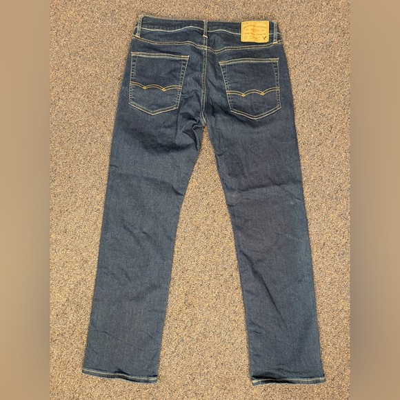 American Eagle Jeans Men 31x30 Straight Active Flex Dark Wash Denim Pants - Picture 2 of 8